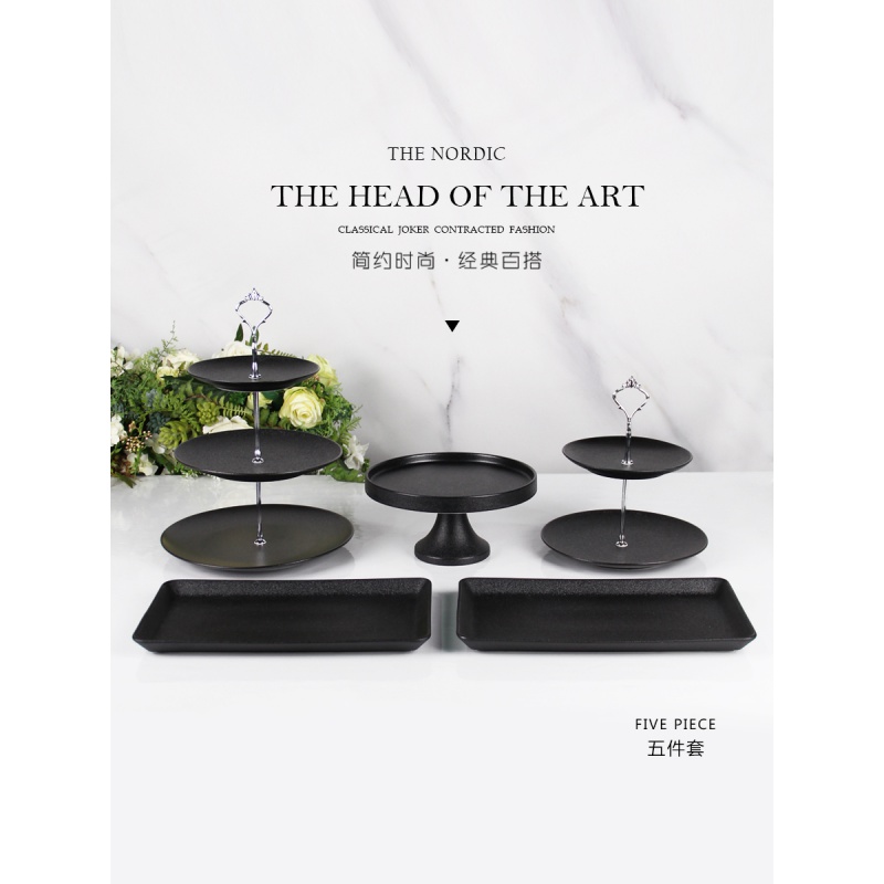 美帮汇甜品台摆件装饰道具蛋糕摆台三层托盘展示架子欧式下午茶点心盘架高清大图