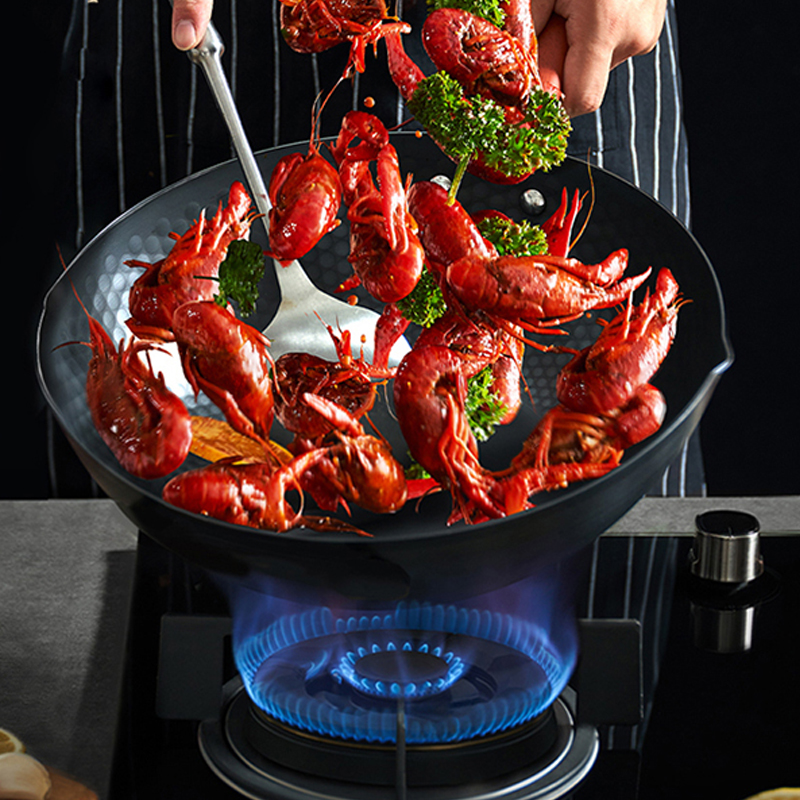 爱仕达铸铁炒锅CF32A5J高纯铁无涂层锈不了燃气电磁炉通用32cm高清大图