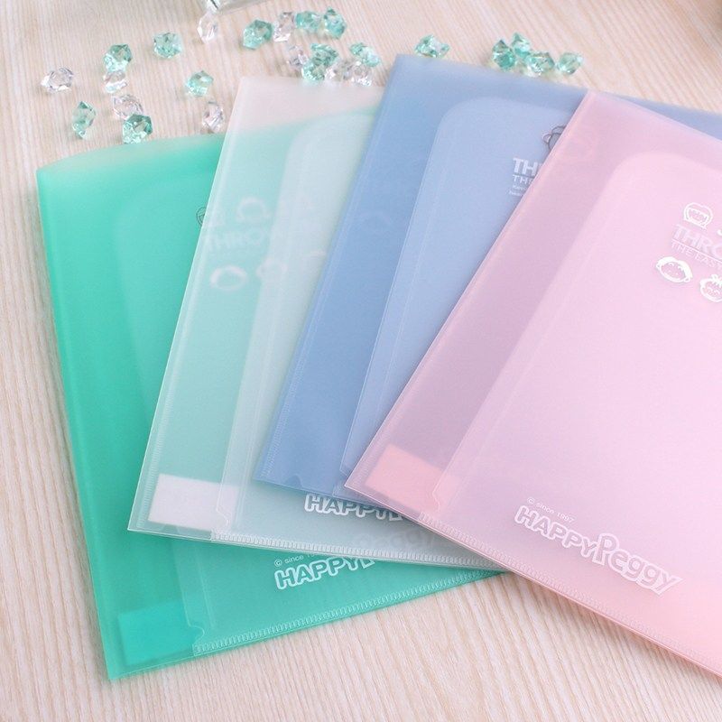 巨门文具kevin文件夹4入6入A4资料夹文件袋公文袋试卷夹学习办公 4入浅蓝