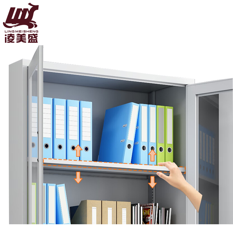 凌美盛 办公柜钢制铁皮柜中二斗文件柜LM-506/个高清大图