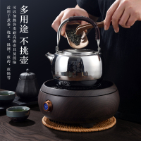 益多 电陶炉煮茶器电茶炉功夫茶泡茶炉迷你小电陶炉不挑壶单个电陶炉 黑胡桃木纹(不含茶壶)Q5