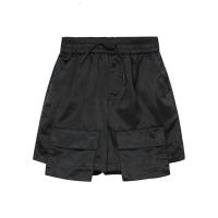 米喜迪mecity童装2021夏季新款男童时尚廓形多袋中裤裤子_617 130/59 煤黑