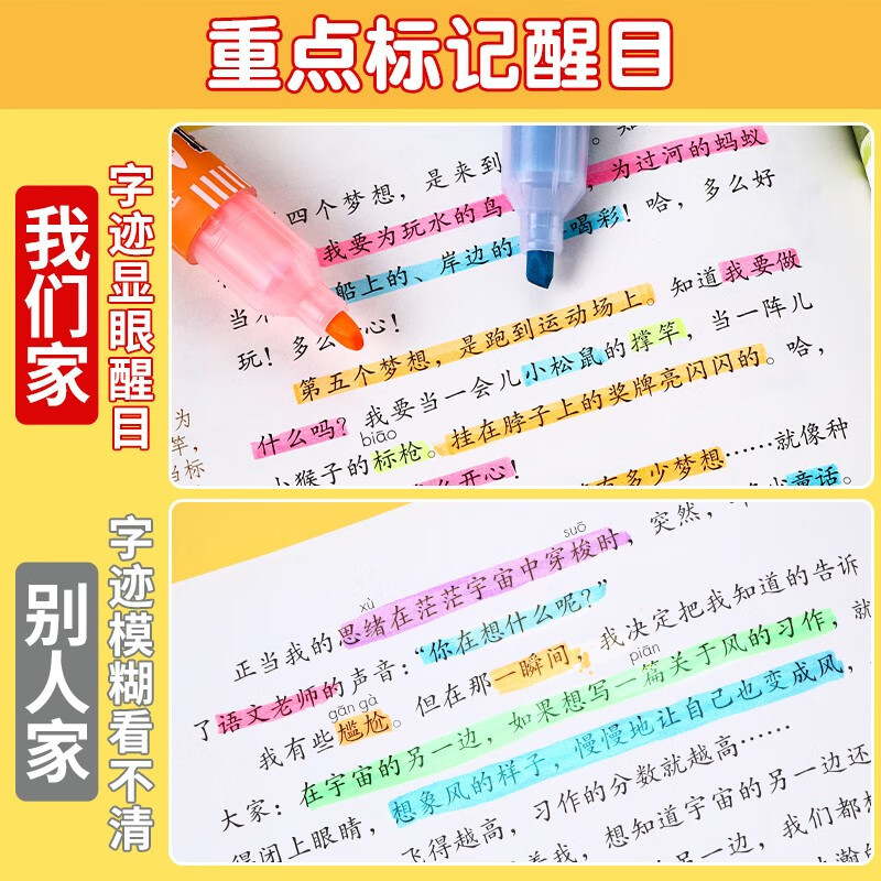 晨光(M&G)MF5301荧光笔12支装米菲香味 标记笔 记号笔 水笔 办公用品
