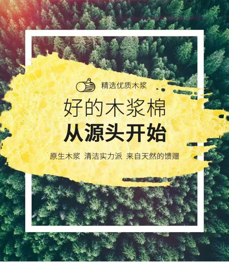 蔚岸洗碗海绵天然木浆棉百洁布刷洗碗抹布不沾油木浆海绵块吸水魔力擦11*7*1cm/块高清大图