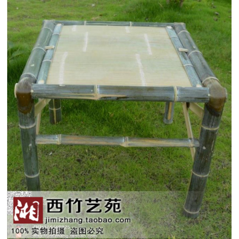 可定做竹桌椅竹制品阳台椅竹桌喝茶打牌茶几户外休闲不定制 大号单张桌子