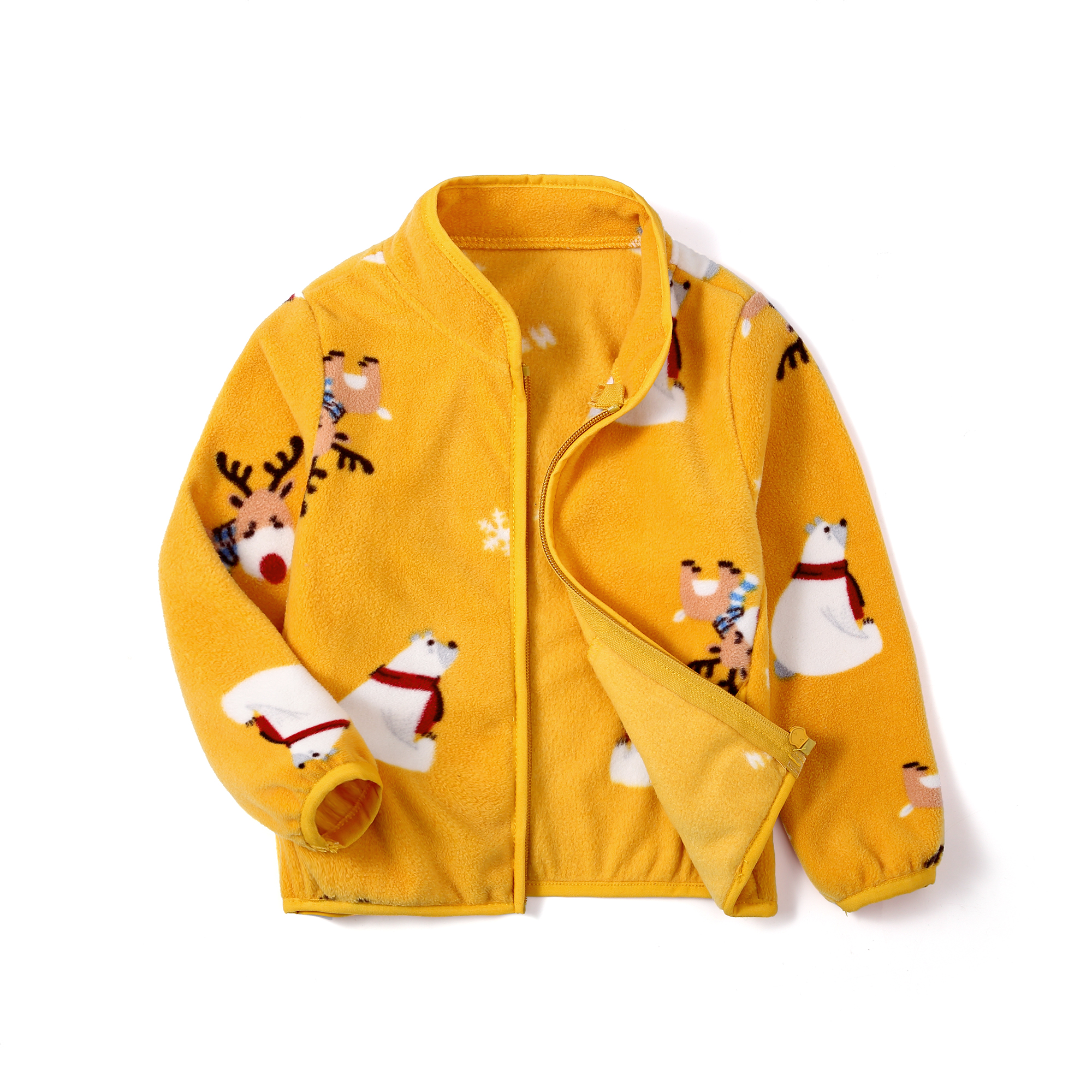 yuebin新款摇粒绒外套男宝宝春秋装儿童保暖薄款抓绒外套小童薄上衣外