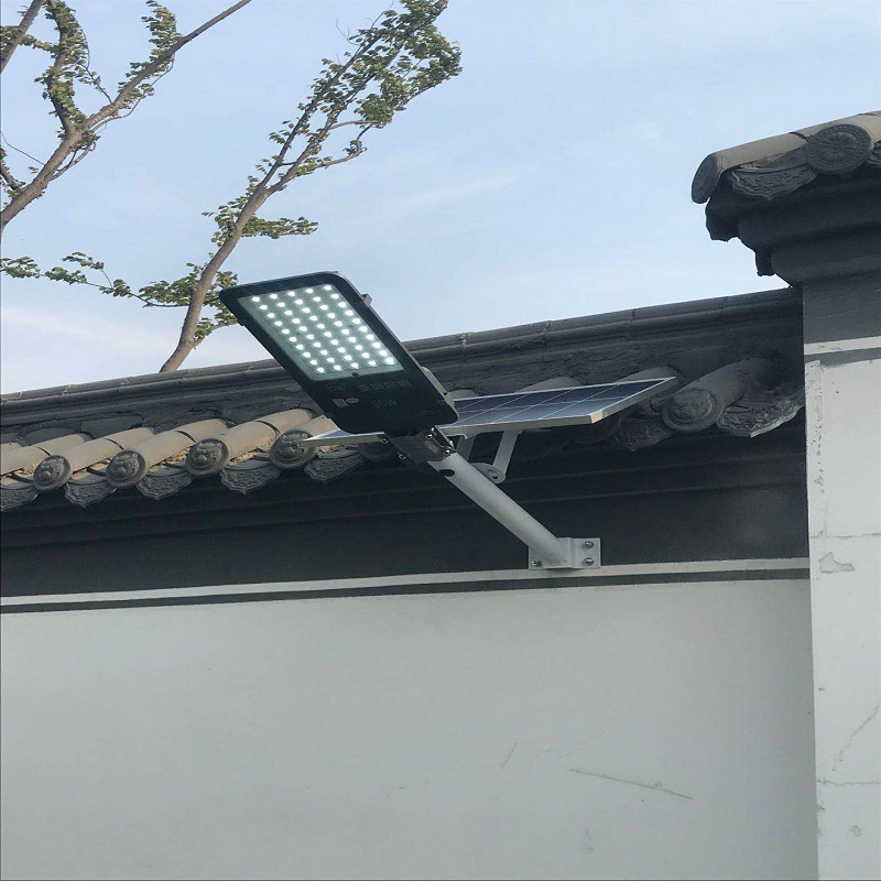 家用上海led太阳能 50w 金豆 带摇控 户外超亮防水庭 1套装+安装
