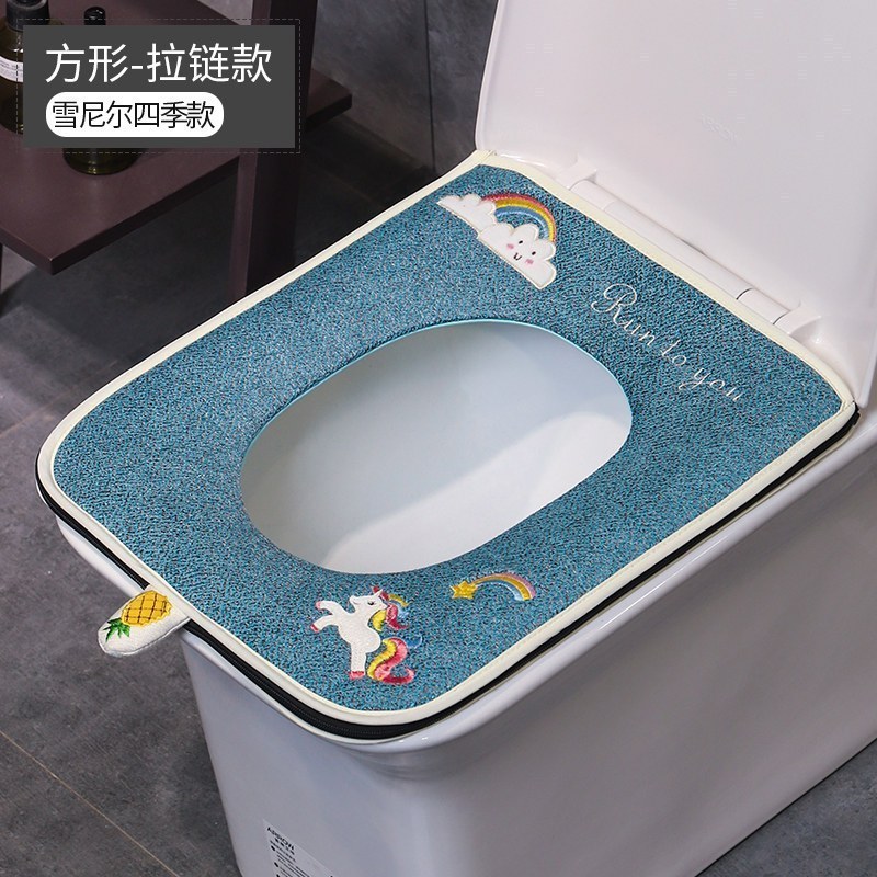 家柏饰(CORATED)四季方形马桶垫 长方形马桶方坐垫贴家用方型坐便套坐便器套垫圈高清大图