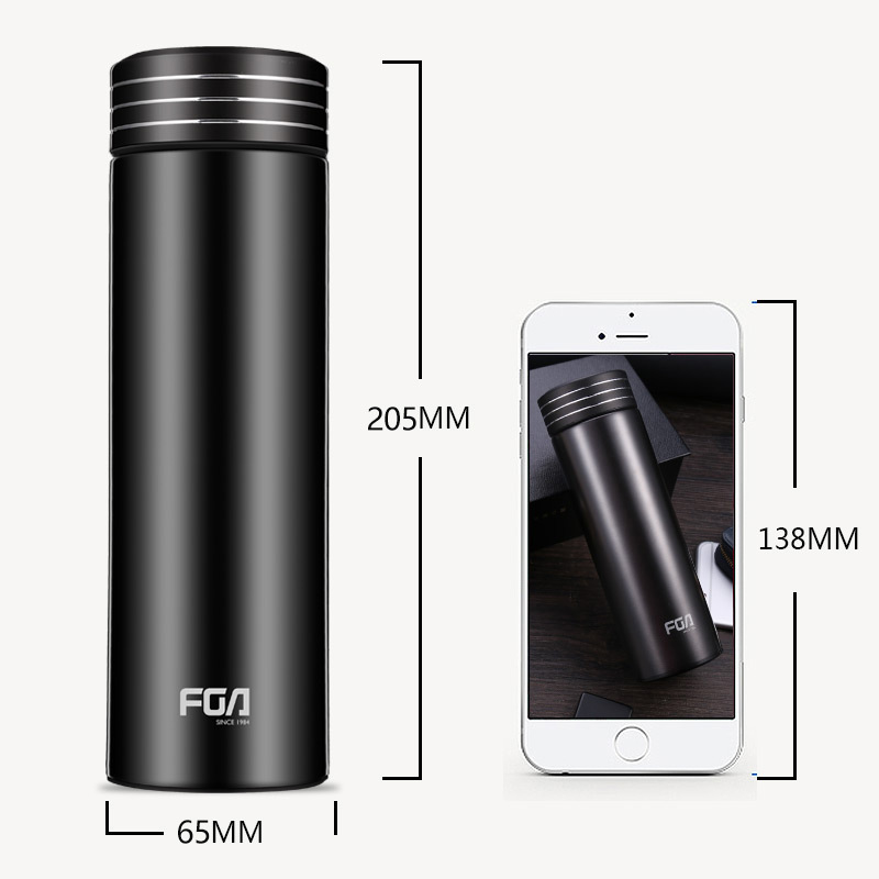 富光(FGA)保温杯男士商务办公车载水杯不锈钢杯子便携茶杯 白色