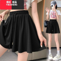 YIBUSHENG200斤梨型身材运动短裤女季胖mm宽松显瘦休闲芭蕾风a字半身裙I 均码适合80-110斤 黑色