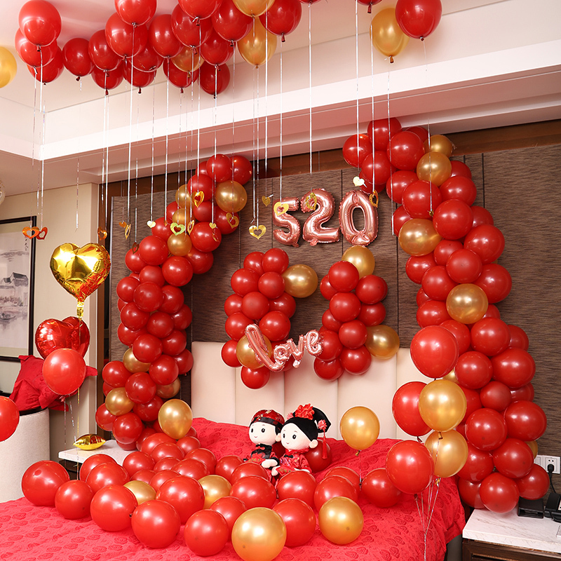 婚房装饰男方婚礼新房创意浪漫结婚气球套装婚庆场景布置用品大全y