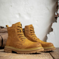美式复古男士马丁靴2024新款秋冬季男鞋加绒高帮工装男款真皮靴子_03 驼色单鞋 38