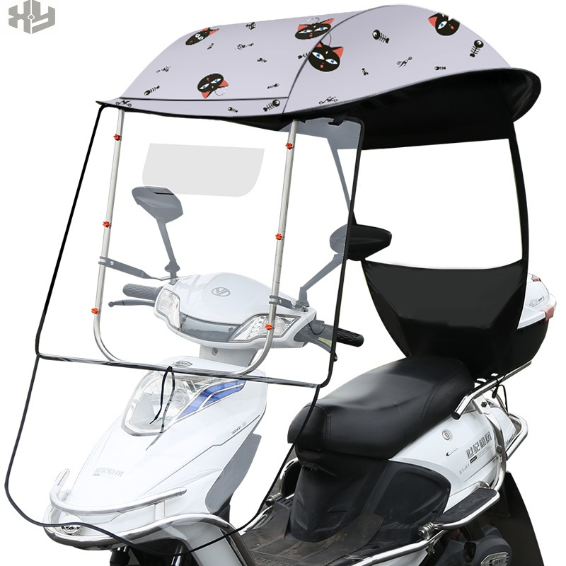 女士摩托车挡风雨蓬电动车车棚雨棚电瓶车踏板防雨加厚遮阳伞