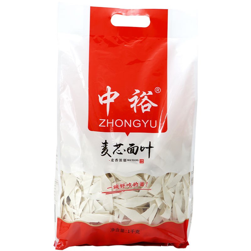 中裕面条麦芯面叶1000g*2面叶面片袋装速食干面原味烩面早餐面