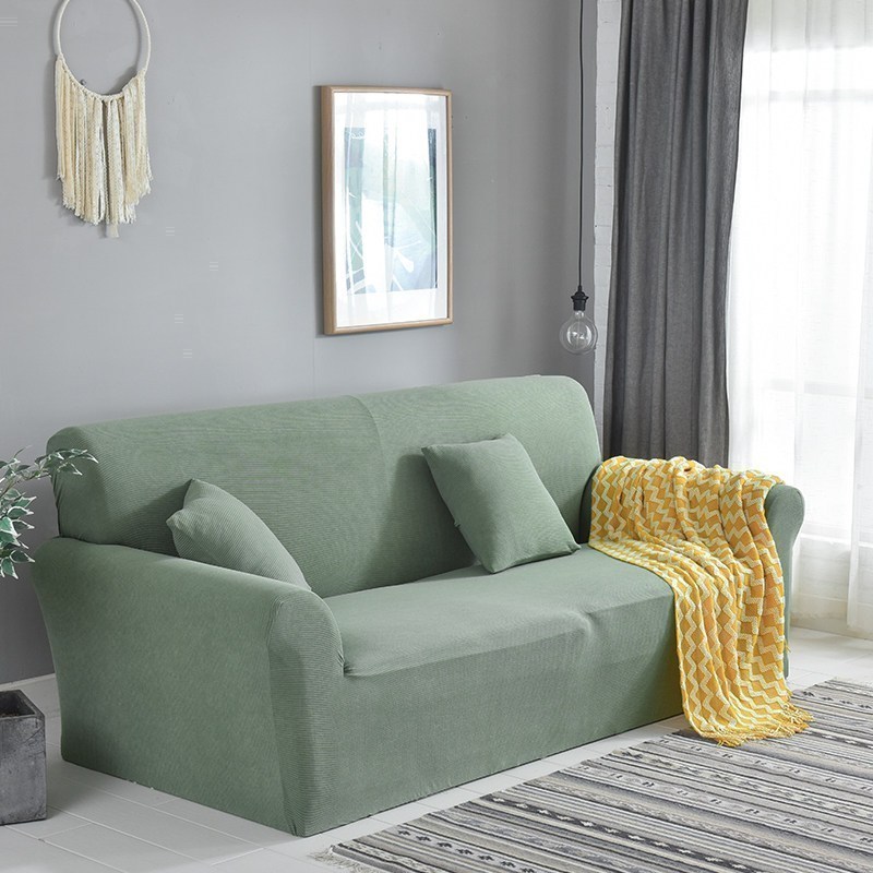 弹力沙发套卍能套四季沙发垫现代简约客厅沙发罩防尘保护罩通用 青竹绿 L码【三人位190-230cm】