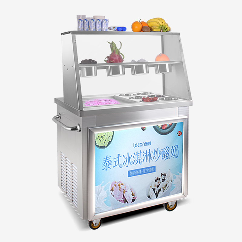 乐创(lecon) 炒冰机商用大功率手动炒酸奶机快速炒冰淇淋单锅单压(升级款)