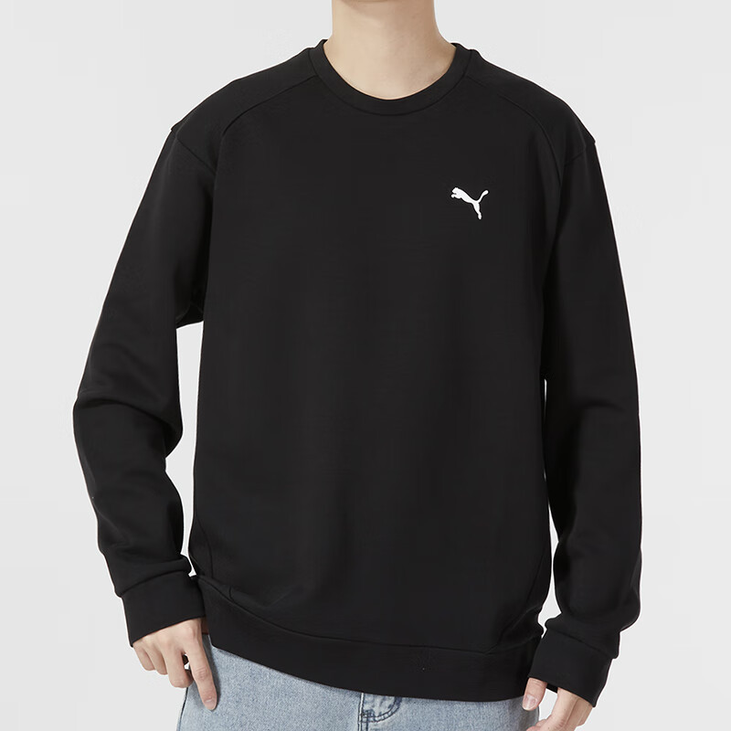 彪马(PUMA)男装 2023秋季新款运动服跑步健身训练舒适休闲时尚套头衫卫衣 678368-01 XS(165/88A
