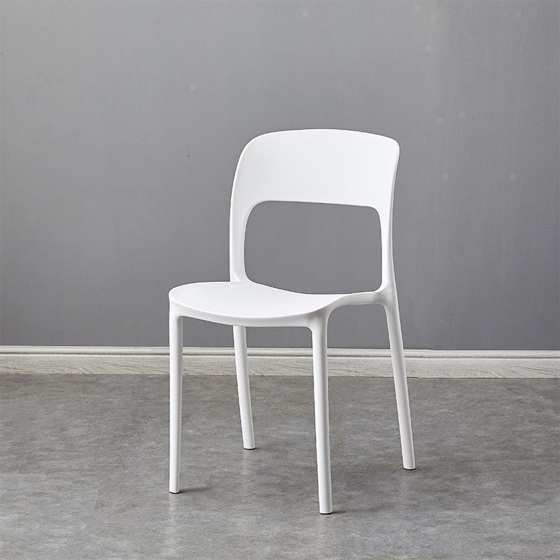 汐岩北欧简约现代餐椅加厚塑料椅子时尚休闲椅家用成人餐厅靠背椅凳子 白色(出口版）