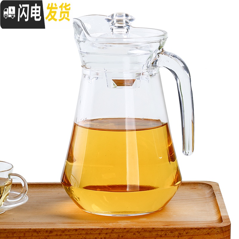三维工匠耐热凉水壶 玻璃水壶扎壶 可高温冷水壶 大容量茶壶家用饮料凉壶 1100可放冰箱侧门茶具高清大图