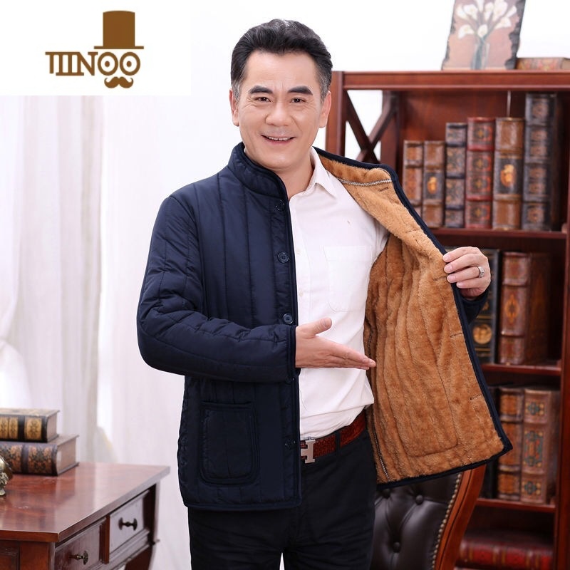 YANXU冬款袄祆土男士弹力棉袄内胆冬季加厚劳保工作服中年防寒户X 3XL码140斤-160斤 藏青色