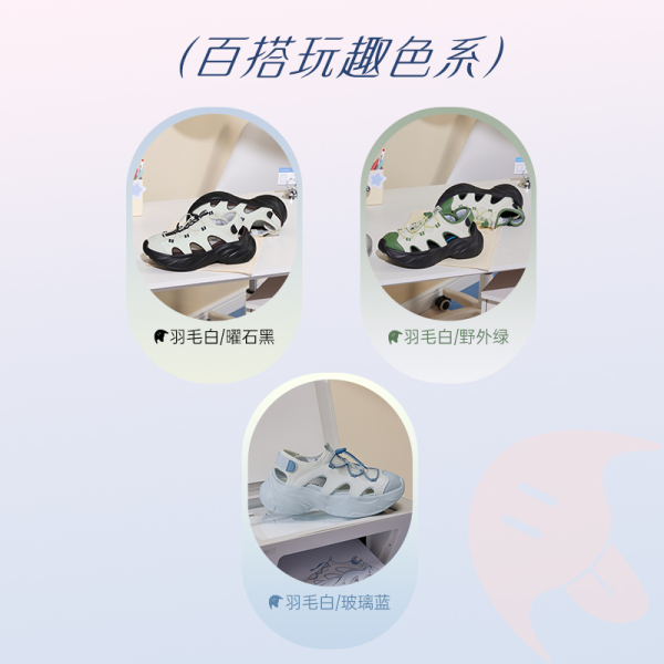 贪吃鞋丨361°凉鞋女鞋凉拖魔术贴透气沙滩鞋玛丽珍休闲拖鞋 图片 2