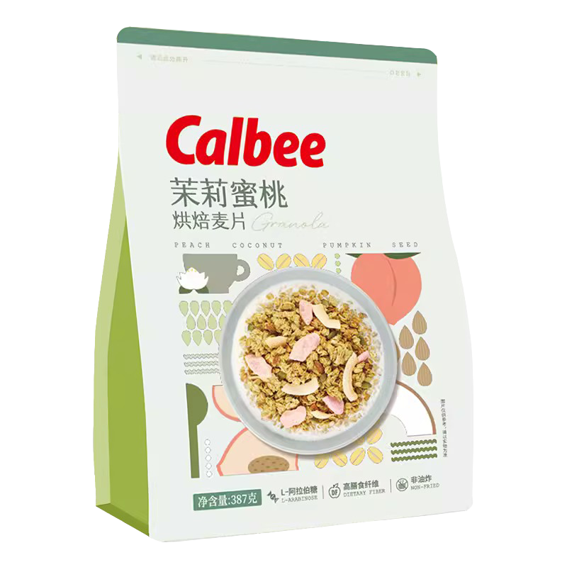 Calbee/卡乐比烘焙燕麦片茉莉蜜桃味387g热冲营养早餐代餐高清大图