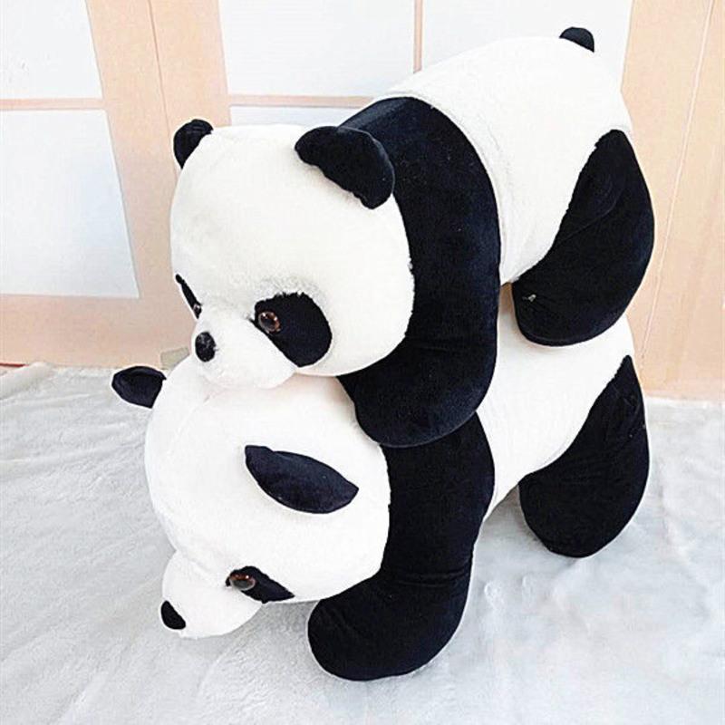 可爱熊猫公仔布娃娃抱枕毛绒玩具抱抱熊黑白大熊猫玩偶送女生日礼 趴
