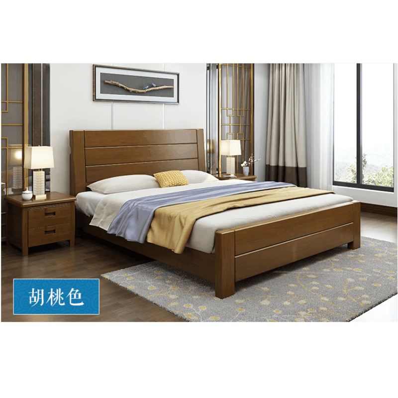 韶优 实木双人床1.5米(不含床头柜)SMC-2图片