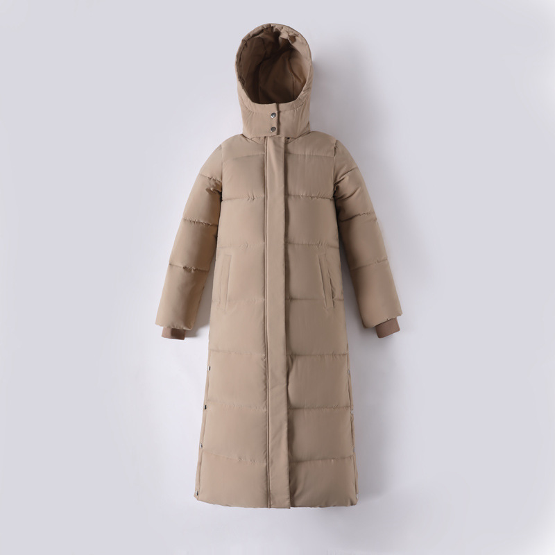 2024冬新款韩版超长款棉服女宽松过膝到脚踝加厚羽绒棉衣连帽外套
