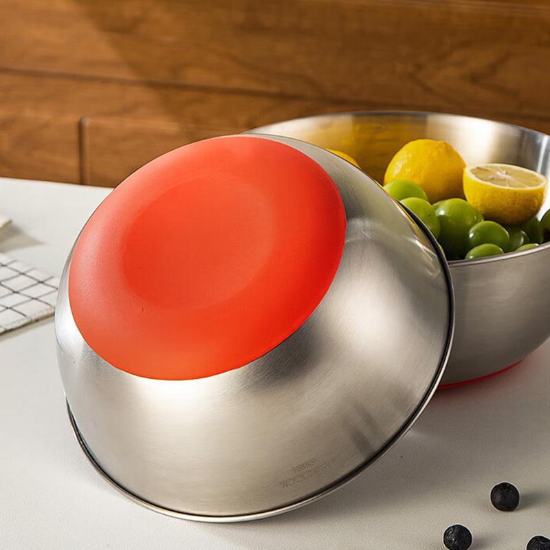 MAXCOOK美厨碗3件套加大号304不锈钢硅胶底MCWA4676高清大图