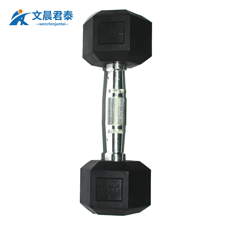 文晨君泰 体能训练器材包胶哑铃练臂肌 7.5KG单只六角哑铃高清大图