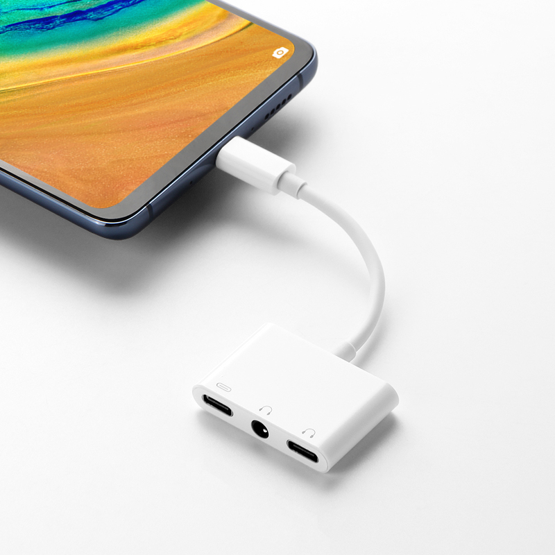 久宇华为p40pro手机mate3020pro35mm音频转接头typec耳机充电转接器
