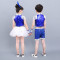 蓝色 男 100cm 六一儿童舞蹈演出服幼儿园小学合唱服女童蓬蓬裙亮片舞台表演服装