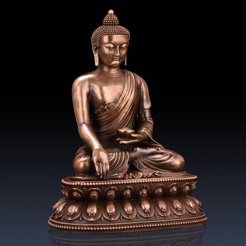 家柏饰(CORATED)释迦牟尼佛佛像 紫铜密宗释迦摩尼三宝佛车载随身小佛像高清大图