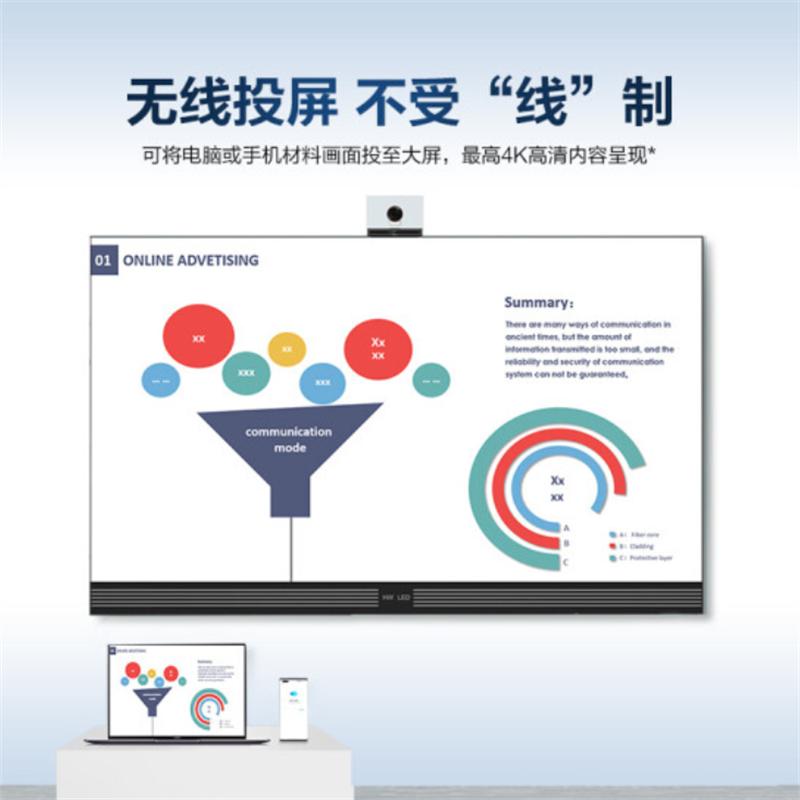 华为(HUAWEI)办公会议平板LED 大型会议室 商用办公4K超清显示大屏一体机 135英寸