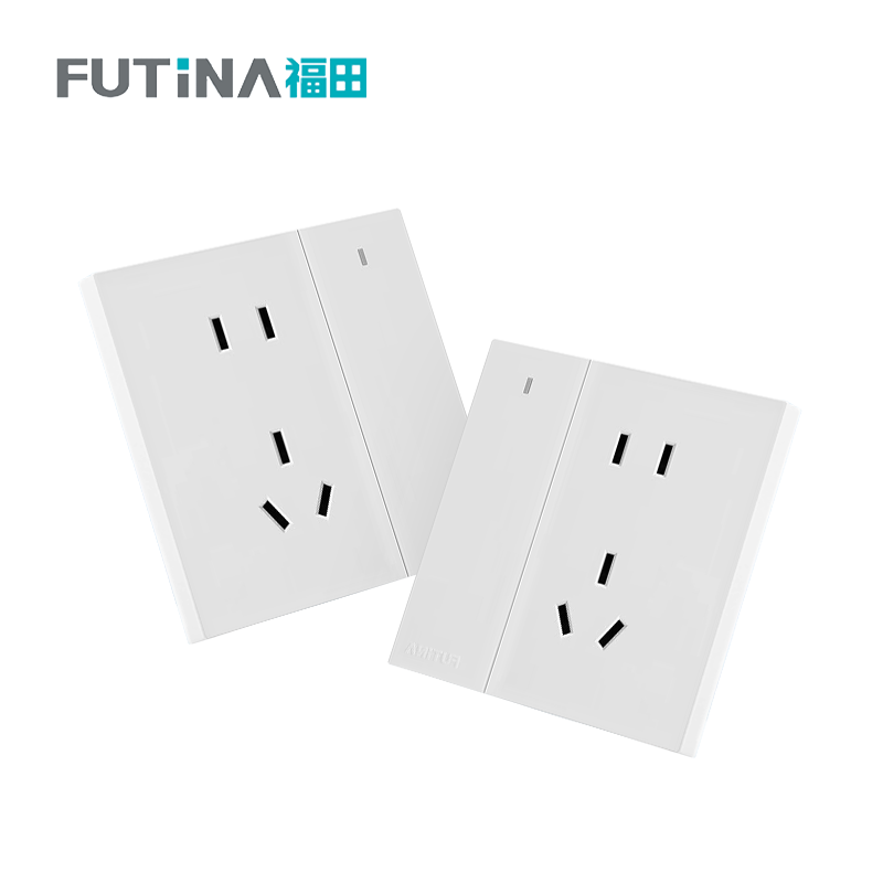 福田 开关插座 插座大面板电源墙壁暗装 1开5孔10A 单位:个高清大图