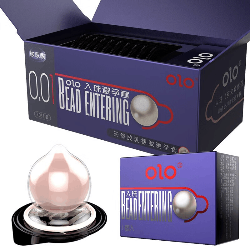 OLO 入珠球避孕套玻尿酸套柔珠安全套薄男用龙珠加长情趣套套膜计生用品 byt 一套一球3CM图片