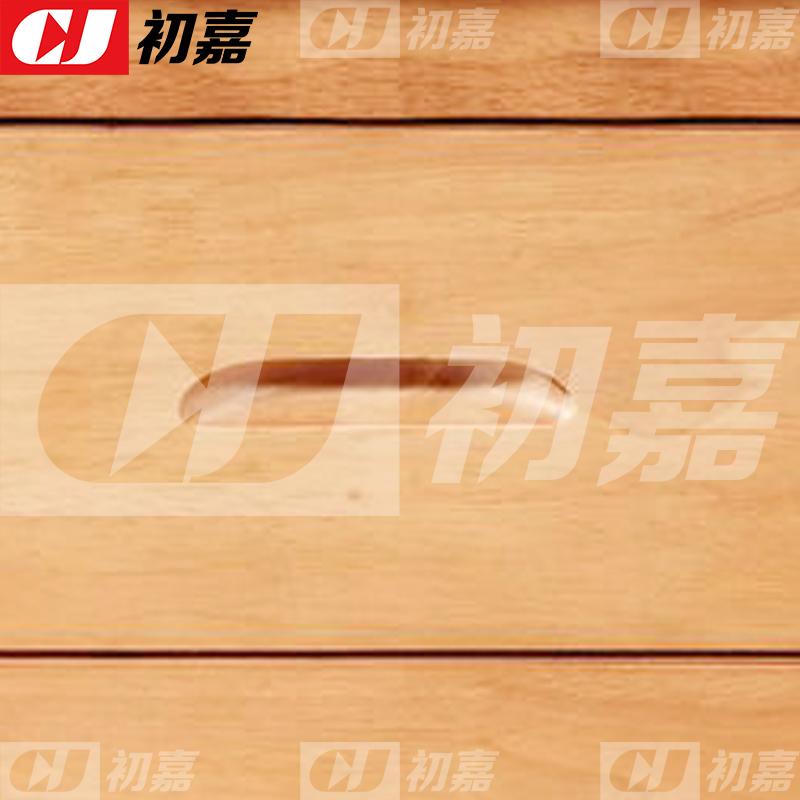 初嘉(CJ) 床头柜原木色床边收纳储物柜高清大图
