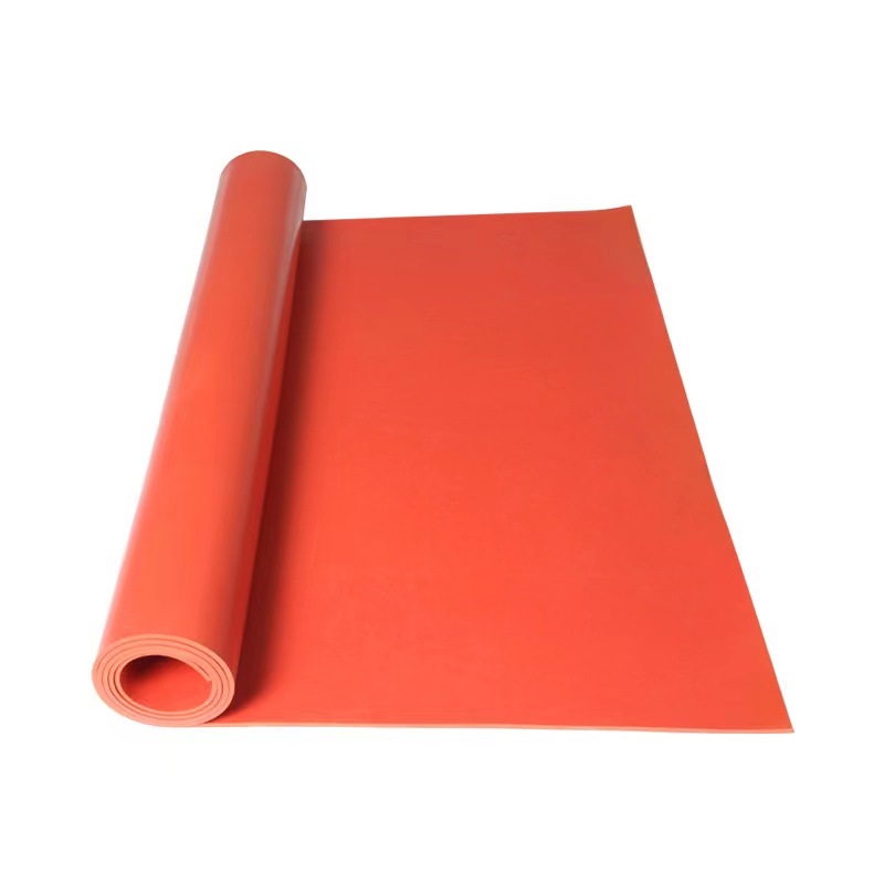 盛京联硕高压绝缘橡胶板红色防滑耐震地垫厚8mm【1*2.8米】15KV卷