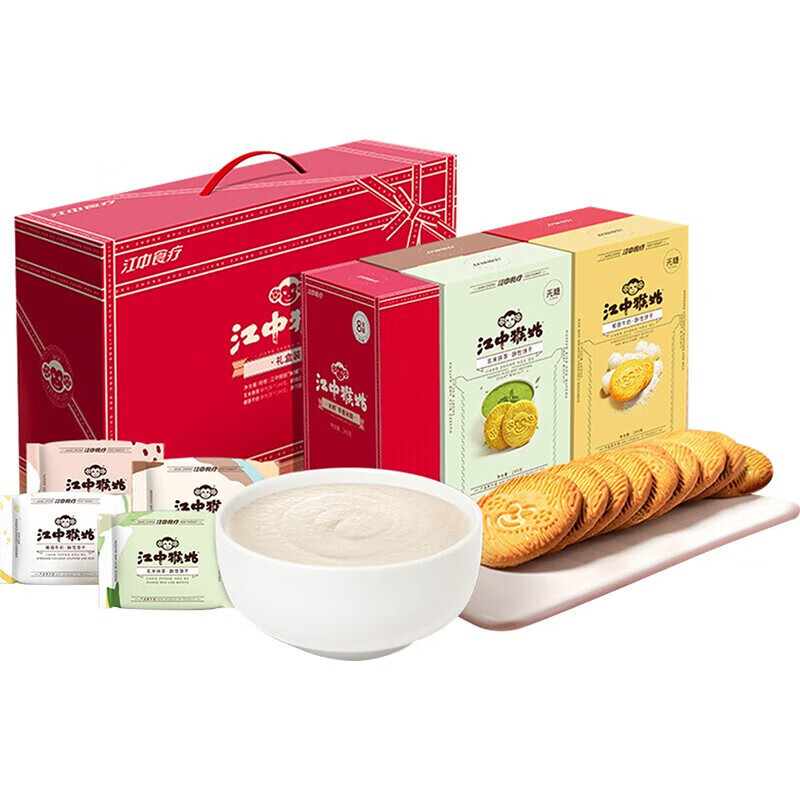 江中猴姑 饼干米稀礼盒816g 米稀240g(30g*8) 饼干4个口味144g*4