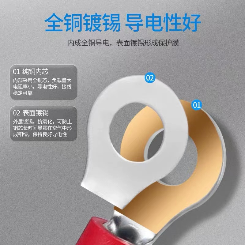 伟鹏双兴 RV冷压接线端子O型接头 RV3.5-8[100个/包] 包高清大图