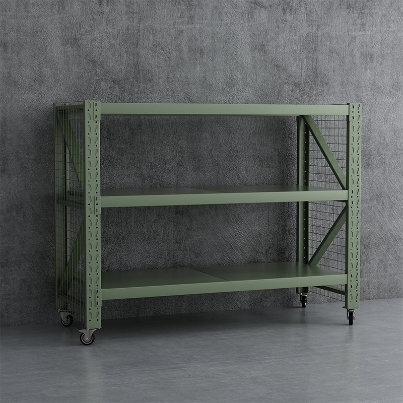 臻远 ZYJJ-HJ-073 可移动货架库房置物架带轮重型货架三层后背无网2000*700*1600mm/300kg