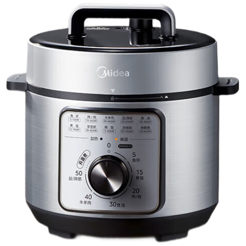 美的(Midea)电压力锅4L家用70kPa快煮高压电饭锅旋钮操控开盖火锅煲汤煮小米粥 MY-E4809