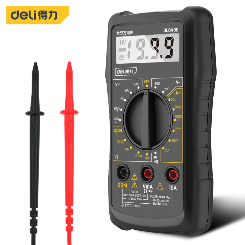 得力(deli)数显万用表多用表电流表万能表3-1/2位600V应急常备 DL8490.高清大图