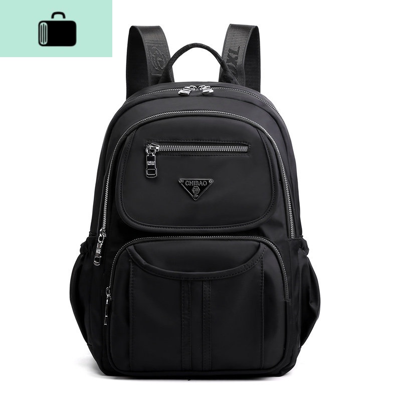 双肩包女2020新款潮韩版牛津布时尚百搭休闲旅行帆布男小背包书包NEW LAKE 黑色