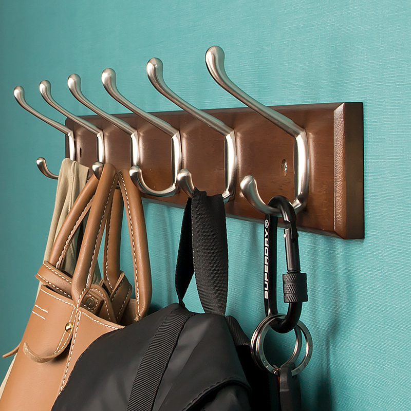 进门衣服挂钩卧室壁挂墙壁衣帽钩门后挂衣架衣帽架墙上衣架排钩白色6