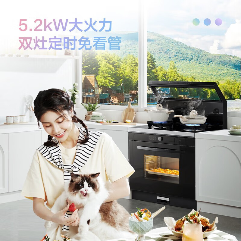 美的出品华凌集成灶烟机燃气灶蒸烤箱一体集成灶家用官方WX9S