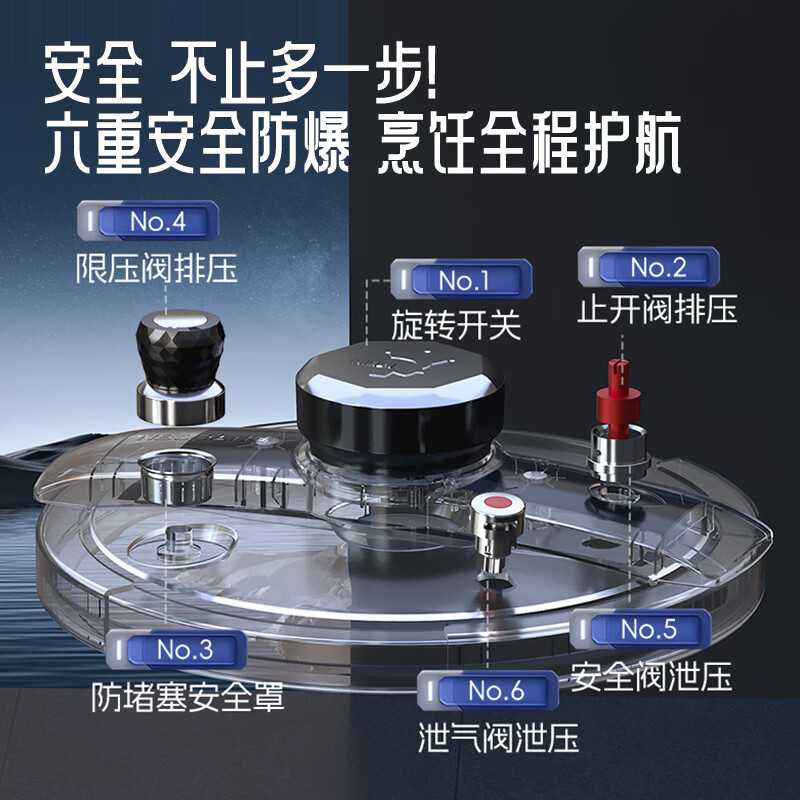 帝伯朗(TIBORANG) DS22-6.0-100 花样系列 辰星多功能压力锅6L高清大图
