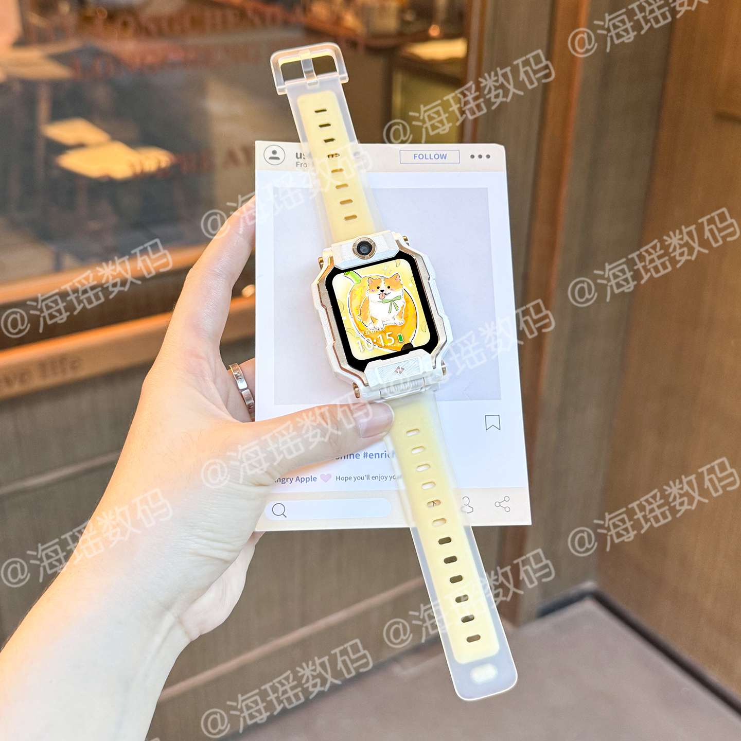 双层适用于小天才电话手表表带Z11/Z1/Z9液态硅胶z8a/z7s/z6pro/d3儿童保护套腕带配件秋冬款3139a 黄 z6