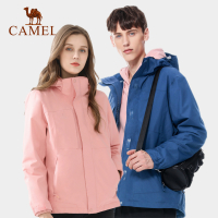 骆驼CAMEL刘涛同款冲锋衣三合一两件套可拆卸加厚内胆防风男女装登山服外套